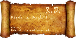 Király Donát névjegykártya
